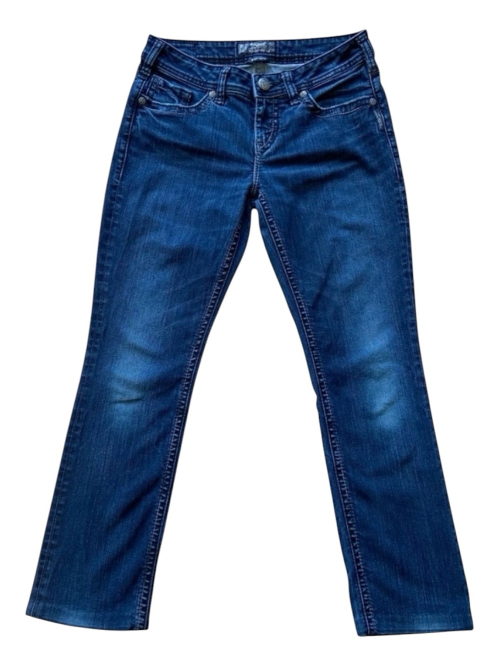 Silver jeans Aiko baby boot style dark blue stretch denim medium-low rise size29